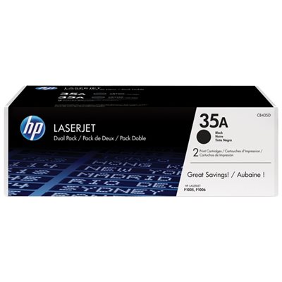HP 35A Dual Pack Black Toner, OEM #CB435D