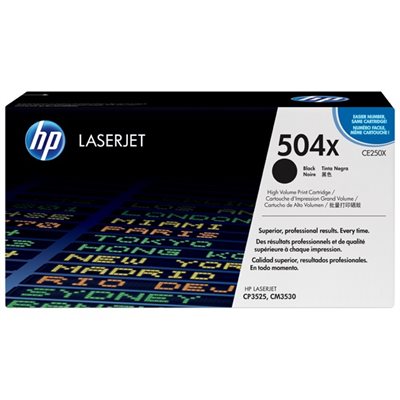 Cartouche noir à haut rendement HP 504X, FEO / OEM #CE250X Cartouche noir à haut rendement HP 504X, FEO / OEM #CE250X