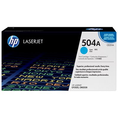 Cartouche cyan HP 504A, FEO / OEM #CE251A Cartouche cyan HP 504A, FEO / OEM #CE251A