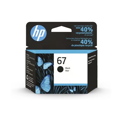 HP #67 black ink cartridge, OEM #3YM56AN#140
