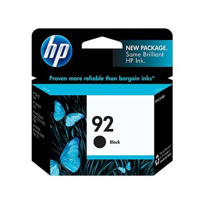 HP 92 Black Ink Cartridge, OEM #C9362WN#140 