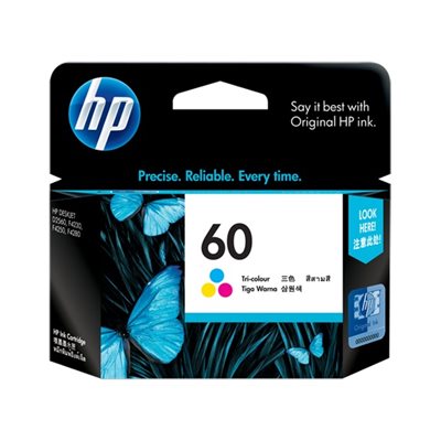 Packet de 3 cartouches d'encre HP 60, FEO / OEM #CC643WN#140 Packet de 3 cartouches d'encre HP 60, FEO / OEM #CC643WN#140