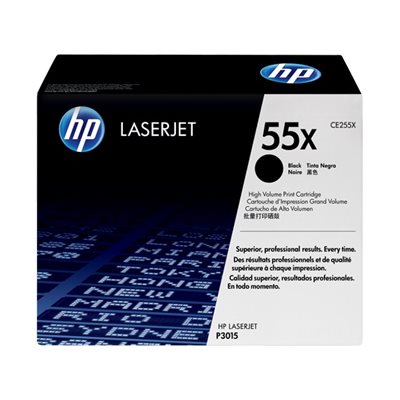 HP 55X High Yield Black Toner, OEM #CE255X