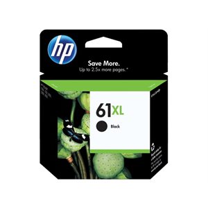 HP 61XL High Yield Black Ink Cartridge, OEM #CH563WN#140 