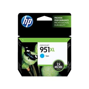 HP 951XL High Yield Cyan Ink Cartridge, OEM #CN046AN#140
