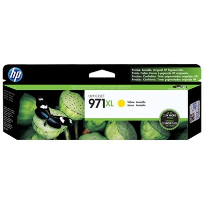 HP 971XL High Yield Yellow Ink Cartridge, OEM #CN628AM