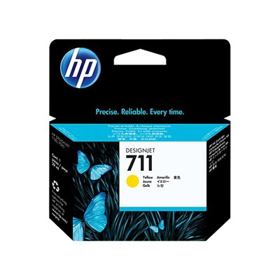 Cartouche d'encre jaune HP 711, FEO / OEM #CZ132A Cartouche d'encre jaune HP 711, FEO / OEM #CZ132A