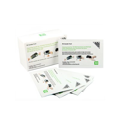 TD POS CLEANING CARDS - BOX OF 40